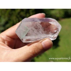 Quartz fantôme Fuchsite biterminé, pointe naturelle juste repolie. Pièce unique que vous pouvez acheter dès maintenant.
