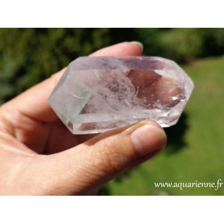 Quartz fantôme Fuchsite biterminé, pointe naturelle juste repolie. Pièce unique que vous pouvez acheter dès maintenant.