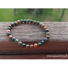 Bracelet Héliotrope. Apporte courage et aide la prise de décision en périodes difficiles. Bijou élastique, pierres boules 6 mm