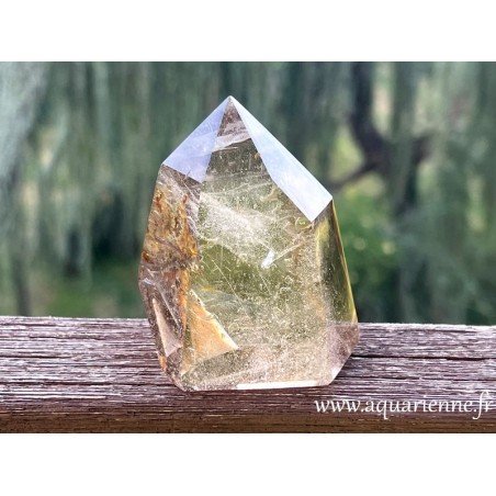 Pointe de Quartz fumé de Madagascar de 7,9 cm de haut, pesant 265g. Pierre d'ancrage et de protection. Pièce unique.