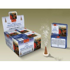 Encens Archange Michaël Aromatika - Vedic masala - Boîte de 10 cônes + coupelle brûle cônes - Parfum fleur de Violette.