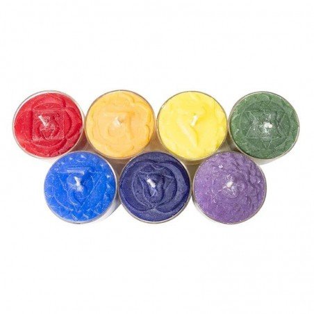 Bougies chakras - Coffret de 7 bougies chauffe-plat parfumées