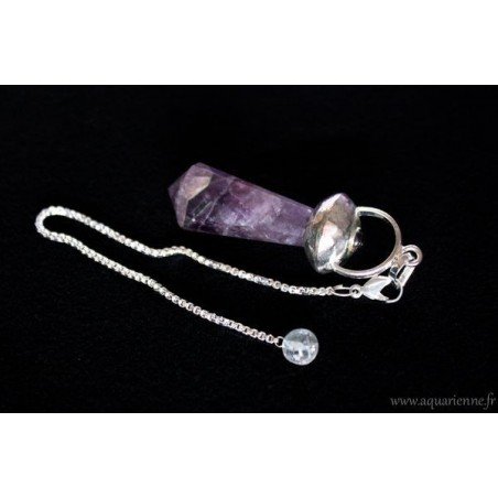 Pendule Pointe à Facettes et Cabochon en Améthyste