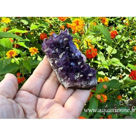 Améthyste d'Uruguay, druse 7 cm, pierre brute. Favorise paix, harmonie, intuition. Pièce unique à offrir ou à s'offrir.
