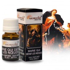 Huile parfumée Marie qui défait les nœuds, rose vanille, Aromatika. Flacon de 10ml. Pour défaire les nœuds qui affectent la vie.