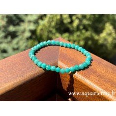 Bracelet Amazonite de Russie, qualité AA. Boules de 5 à 6mm d'un superbe vert turquoise, pour cette pierre apaisante.