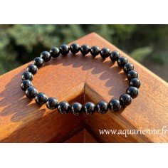 Bracelet Tourmaline noire, boule 8mm, taille 2 pour un tour de poignet de 18 à 20 cm. Ancrage, protection, purification.