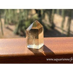 Pointe de Citrine de Madagascar à inclusions d'Hématite, non chauffée : 46 mm / 38g - Pièce unique à offrir ou à s'offrir.
