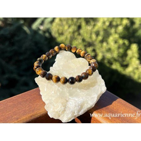 Bracelet mixte en pierre Œil de Tigre. Confiance en soi, équilibre émotionnel, protection contre les énergies négatives.