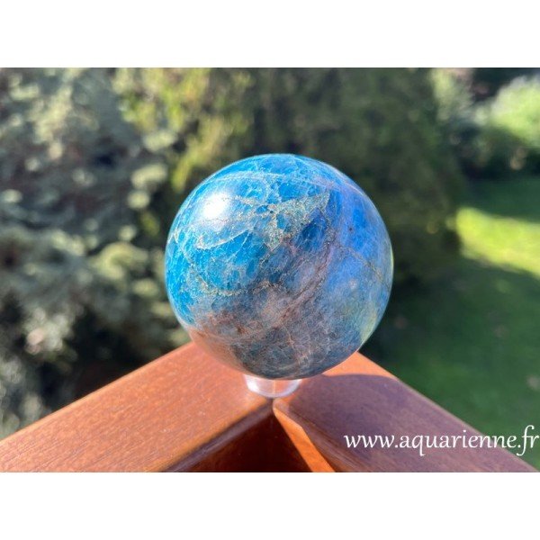 Découvrez la beauté naturelle de l'Apatite bleue de Madagascar, un véritable trésor minéral de 694 g !