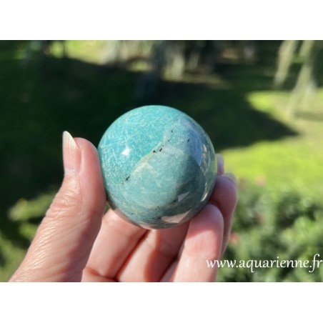 Sphère amazonite de 171 g, ø 5 cm. Capturez la sérénité, soulagez les peurs émotionnelles.