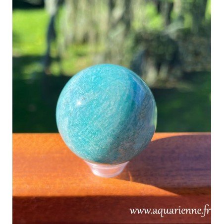 Sphère amazonite unique, 171 g, ø 50 mm. Propage espoir, favorise la manifestation des rêves.