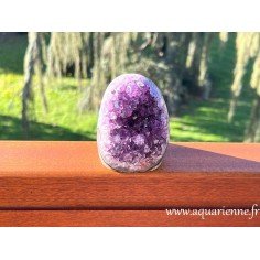 Pure énergie violette avec cette géode d'améthyste d'Uruguay - 385g, 8,5cm. 💜 BienÊtre - Déco - Lithothérapie. Pièce unique.