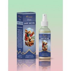 Saint-Michel Archange, spray parfumé 100ml de la marque Aromatika. Parfum Ambre et Oudh (Agarwood). Vaporisateur d'ambiance.