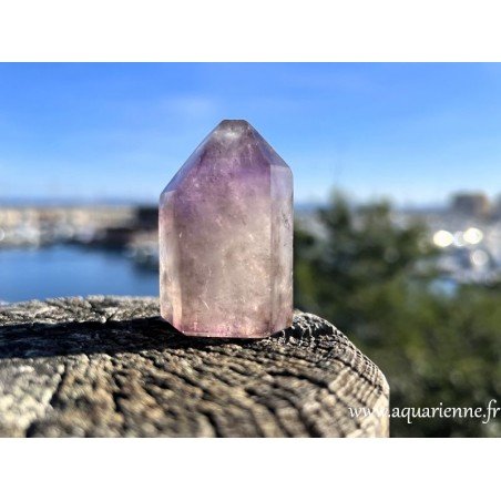 Quartz fantôme améthyste de Madagascar, pointe juste repolie main : 67g - 50mm, que vous pouvez acheter dès maintenant.