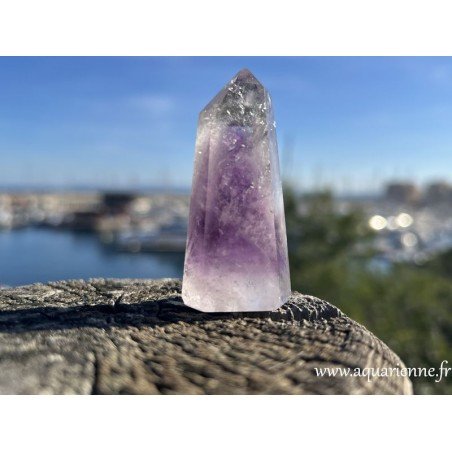 Quartz fantôme améthyste de Madagascar, pointe juste repolie main : 52g - 62mm, que vous pouvez acheter dès maintenant.