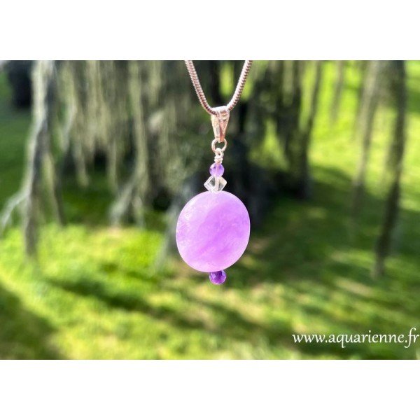 Harmonie et sérénité en un pendentif, avec ce pendentif en améthyste, bijou création, fait main.