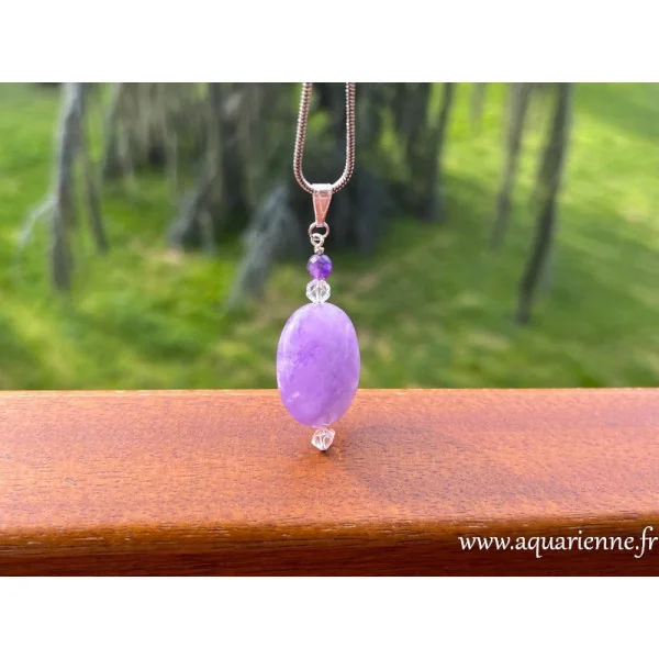 Pendentif Améthyste "Sérénité" avec Cristal de Roche