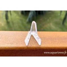 Présentoir de type chevalet fixe pour minéraux. En plastique transparent pour tranches, plaques à exposer.
