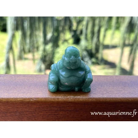 Statuette Bouddha En Aventurine Verte - Pierre De Cristal Feng Shui Pour Chance Et Prospérité (5 Cm)