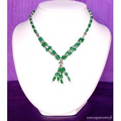 Collier en Malachite et Métal Ciselé "Éclatant"