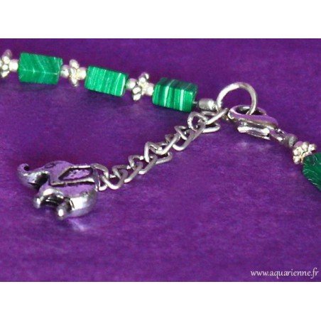 Collier en Malachite et Métal Ciselé "Éclatant"