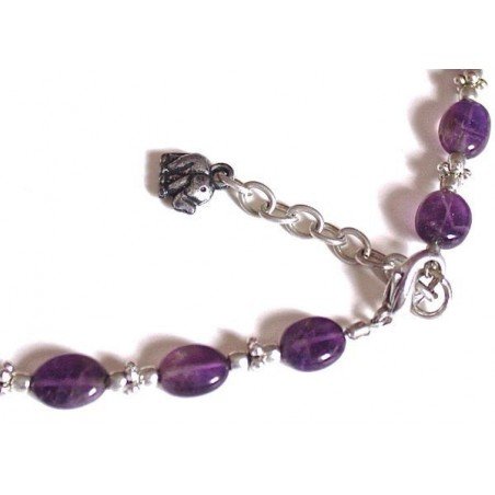 Collier en Améthyste et Métal Ciselé "Éclatant"