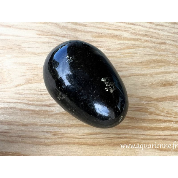 Admirez les reflets métalliques et cuivrés de cet œuf de coppernite d'Inde, pierre d'ancrage, de protection et de vitalité.