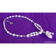 Collier en Pierre de Lune et Métal Ciselé "Éclatant"