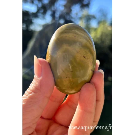 Galet opale verte de Madagascar 84g - Fluidité · Abondance · Renouveau