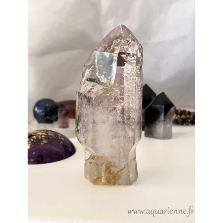 Quartz fantôme Améthyste en sceptre – Énergie spirituelle & Harmonie