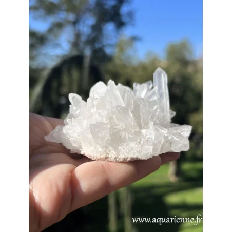 Groupe de cristaux de cristal de roche. Druse brute, 232g. Lumière, clarté, amplification des énergies. Pièce unique.