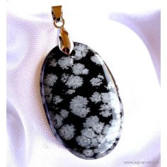 Pendentif Obsidienne Flocons de Neige