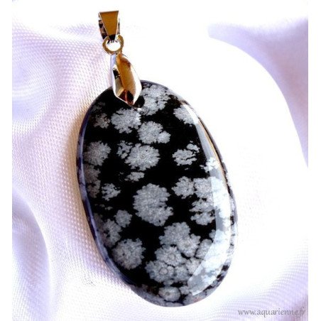 Pendentif Obsidienne Flocons de Neige