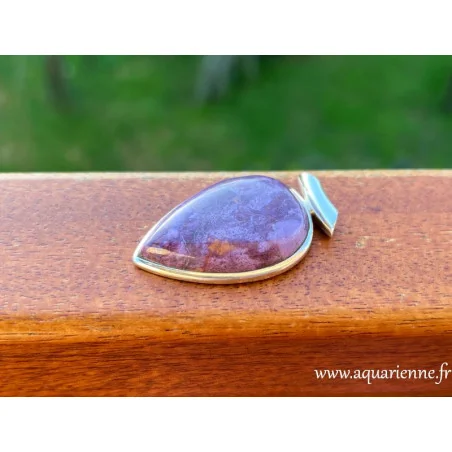 Pendentif Argent 925 et Charoïte, pierre de spiritualité, de conscience et de transmutation du négatif.