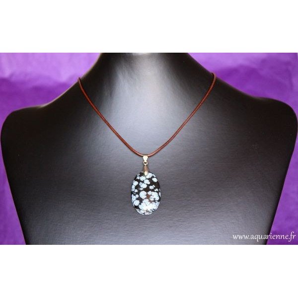 Pendentif Obsidienne Flocons de Neige