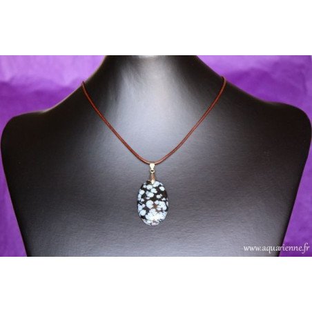 Pendentif Obsidienne Flocons de Neige