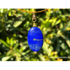 Pendentif Clarté Céleste en Lapis-lazuli et plaqué Or - Création Aquarienne en nombre limité.