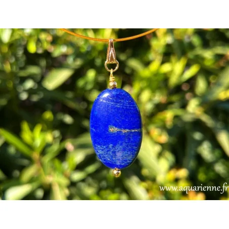 Pendentif Clarté Céleste en Lapis-lazuli et plaqué Or - Création Aquarienne en nombre limité.
