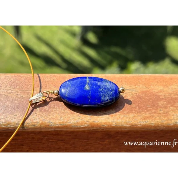 Pierre de Lapis-lazuli bleue avec inclusion pyrite – bijou Clarté Céleste