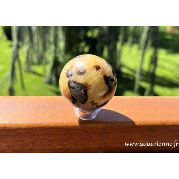 Sphère de Septaria pièce unique – textures et couleurs