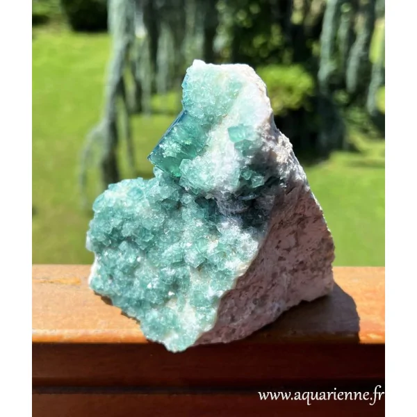 Bloc de Fluorite verte de Madagascar – Clarté · Focus · Méditation. Pièce unique de 860 g.